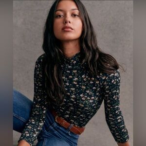 Sezane Felix Jumper Navy Miranda Print - Size small